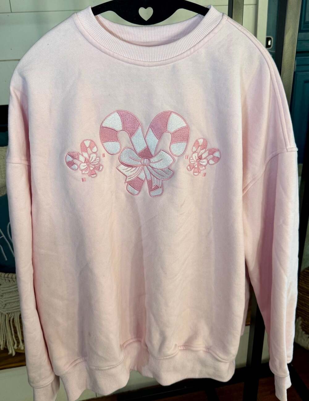 Sunkissed Coconut Candy Cane Wonderland Embroidered Sweatshirt